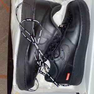 Black supreme Air Force ones